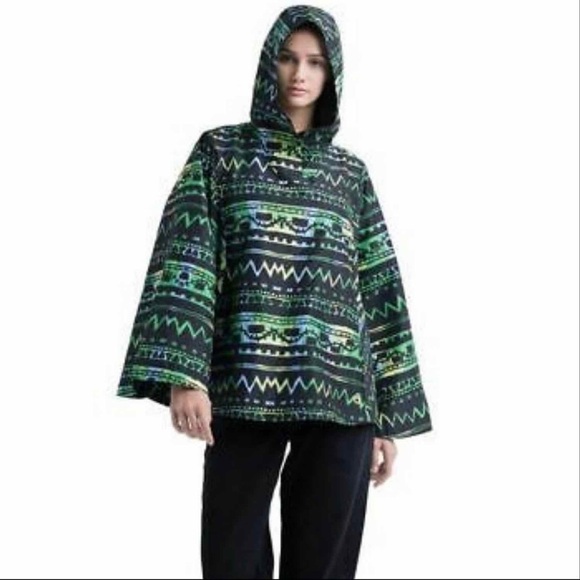 Herschel Hoffman California Fabric Packable lightweight Raincoat Poncho - Picture 3 of 16